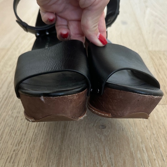 Derek Lam 10 Crosby - Black and Brown Wedge Sandals - Picture 5 of 8